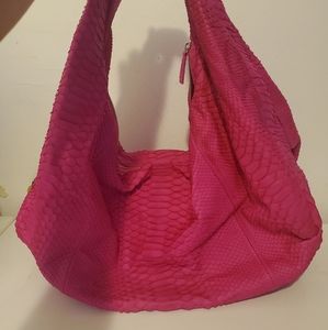 Fuchsia Women French Hobo Handbag EUC